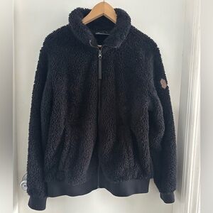 Free Country Black Faux Fur Zip-Up Fleece Jacket
